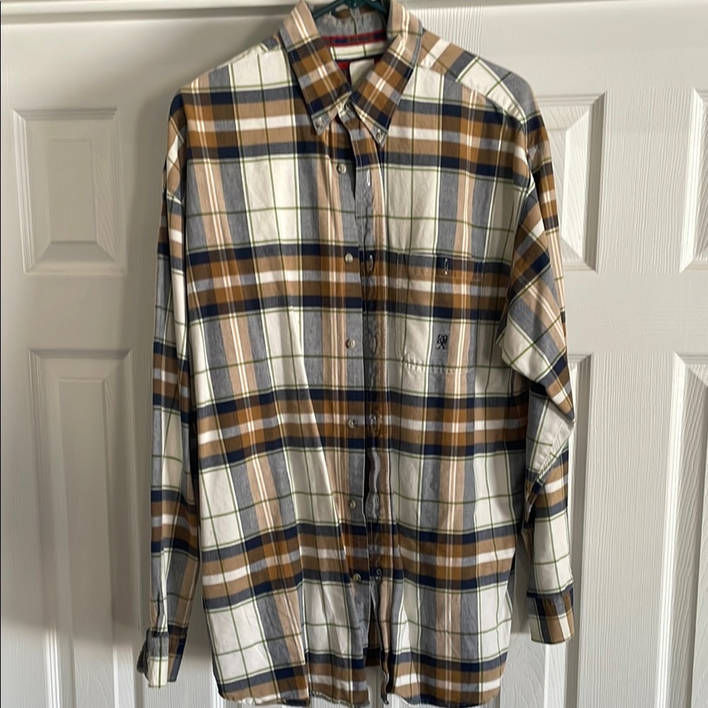 Wrangler 20x Plaid Button-Up Shirt - Brown and Blue